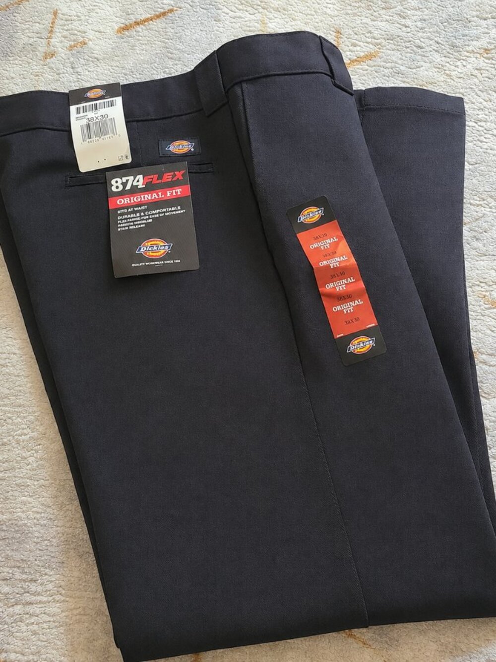 NEW Dickies 38x30 black solid 874 Flex original fit work pants NWT